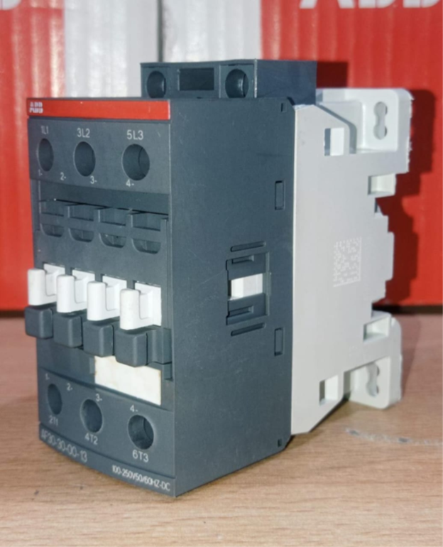 ABB AF30 contactor 30A 18.5kW 100-250V coil for motor control.