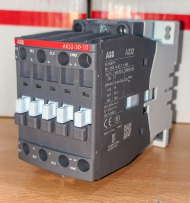 ABB AX32 contactor 32A 15kW 220-240V coil for motor control.