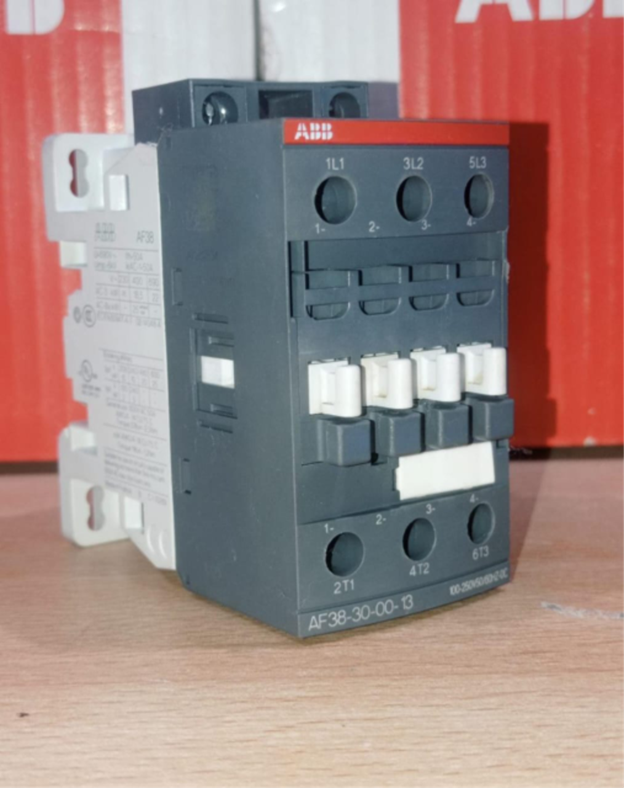 ABB AF38 magnetic contactor 38A 18.5kW 100-250V coil for motor control.