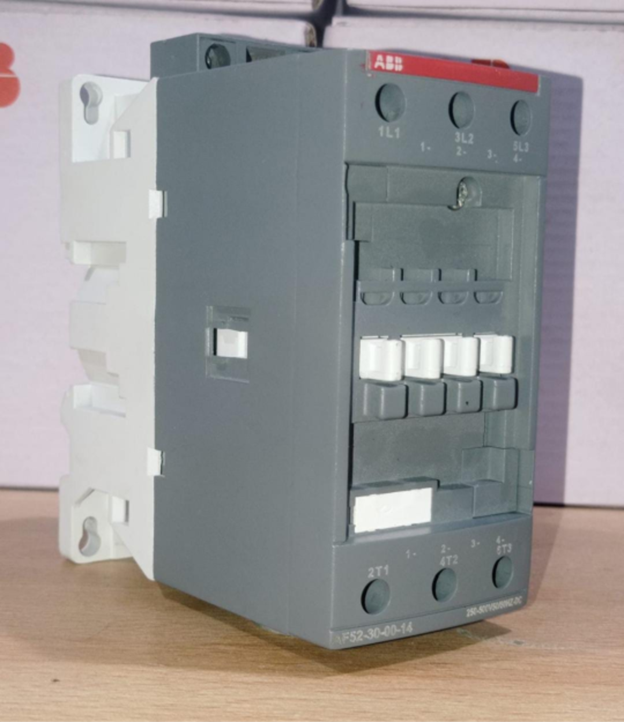 ABB AF52 industrial contactor 52A 22kW 100-250V coil for motor control.