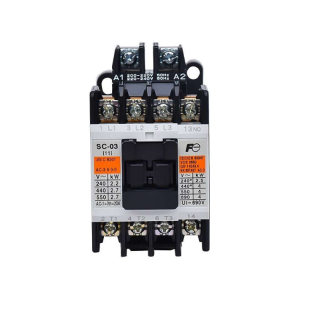 Fuji SC-0-3 contactor 20A 4kW 5.5HP 3 Pole for motor control.