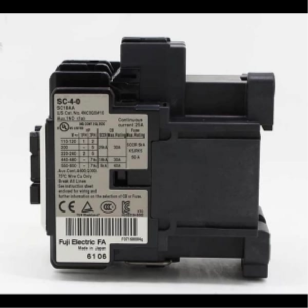 Fuji SC-4-0 contactor 25A 7.5kW 10HP 3 Pole for motor control.