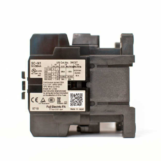 Fuji SC-N1 contactor 50A 15kW 20HP 3 Pole for motor control.