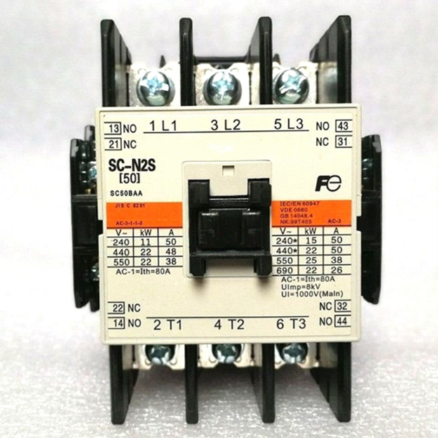 Fuji SC-N2S contactor 80A 22kW 30HP 3 Pole for motor control.