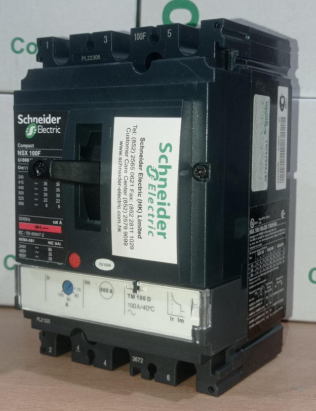 Schneider NSX 100F MCCB 3 Pole 16A-100A 36kA industrial circuit breaker.