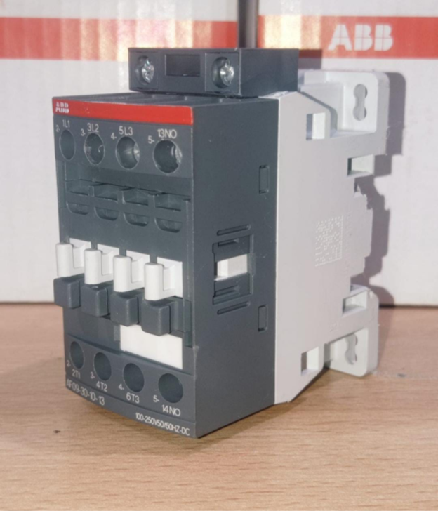ABB AF09 contactor 9A 100-250V coil for motor control.