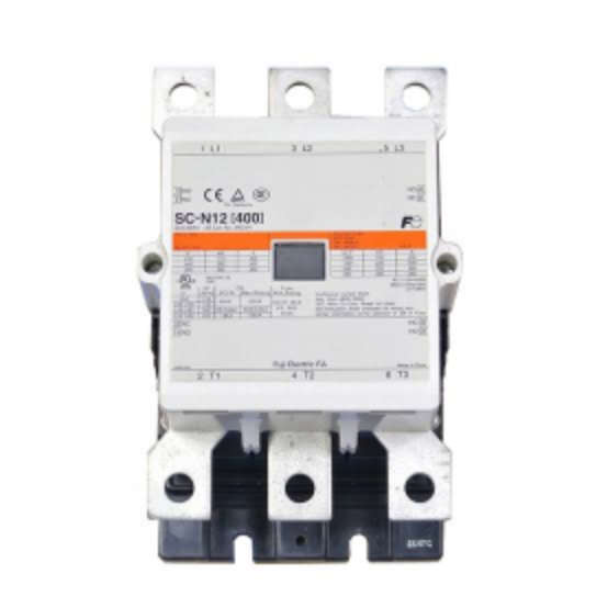 Fuji SC-N12 Contactor – Genuine Lotted (3 Pole + 2NO / 2NC, 24–220V Coil, 220 kW / 300 HP, 450A)