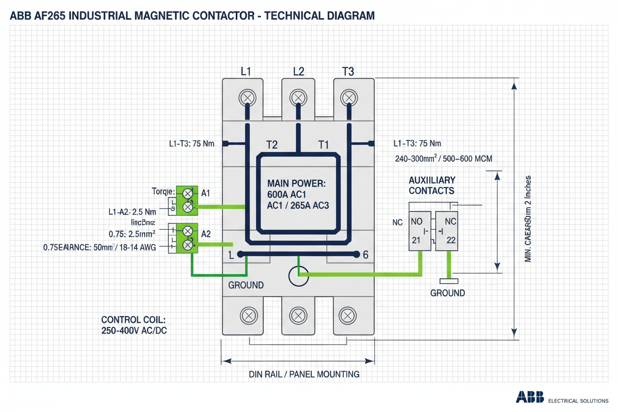 ABB AF265 Contactor Installation Diagram