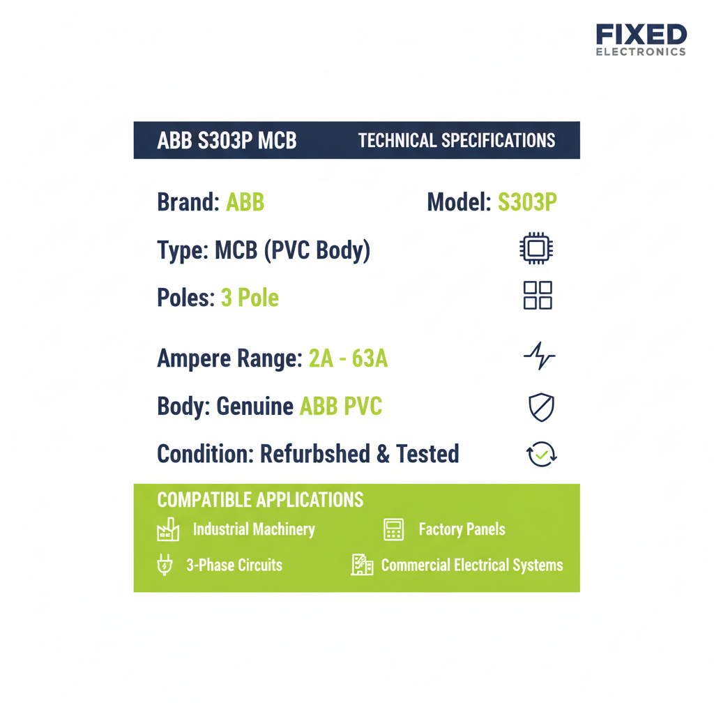 ABB S303P MCB 3 Pole 2A-63A PVC body miniature circuit breaker