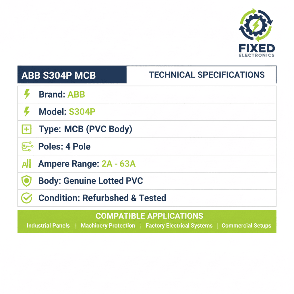 ABB S304P MCB – PVC Body (4 Pole, 2A–63A)