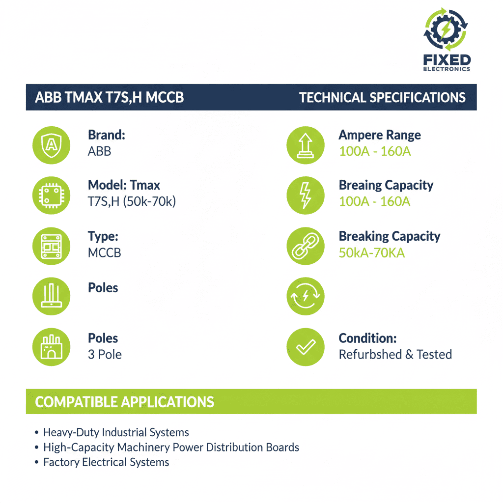 ABB Tmax T6S MCCB – 50k Model (3 Pole, 630A–1000A)