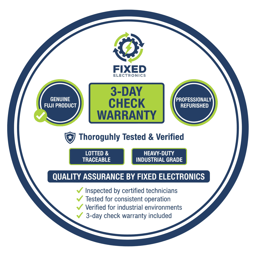 Warranty and quality assurance information of Fuji SC-N12 heavy-duty contactor 450A 220kW 300HP 3 Pole for industrial motors.