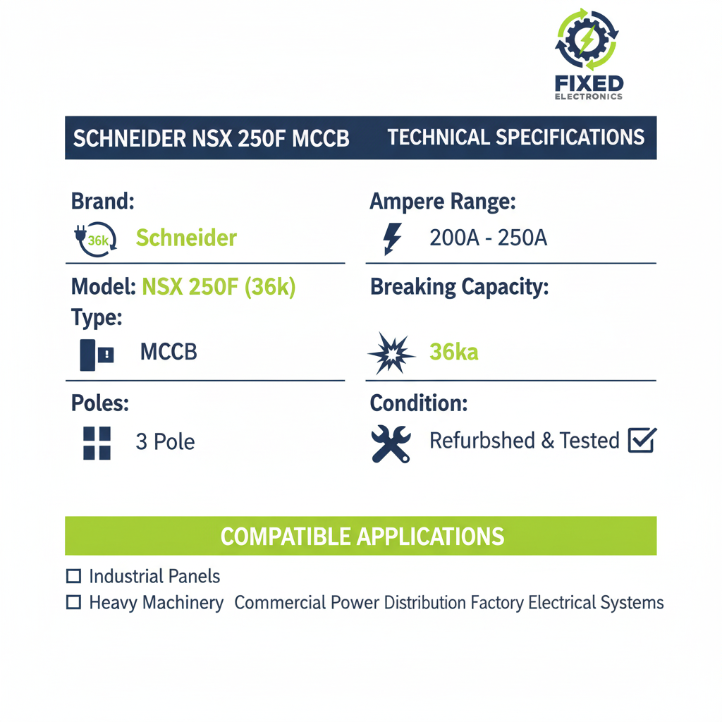 Schneider NSX 250F MCCB – 36k Model (3 Pole, 200A–250A)